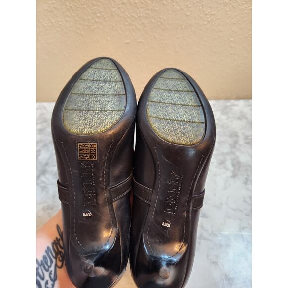 DKNY Antonia Mary Jane Women's Black Leather Pointed Toe‎ Pump Heel Size 8.5 - Picture 5 of 9